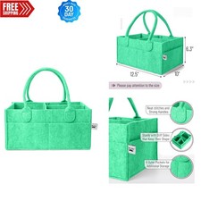 Multi-Functional Green Baby Organizer - Lightweight Diaper Caddy with 7 Pockets