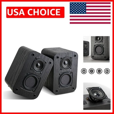 Classic Wood Grain Passive Bookshelf Speakers for Home Theater Sound, 30W Pair