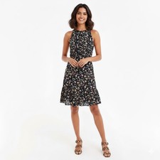 J.Crew Mercantile - Navy Floral Ruffle Fit & Flare Mini Dress - 0