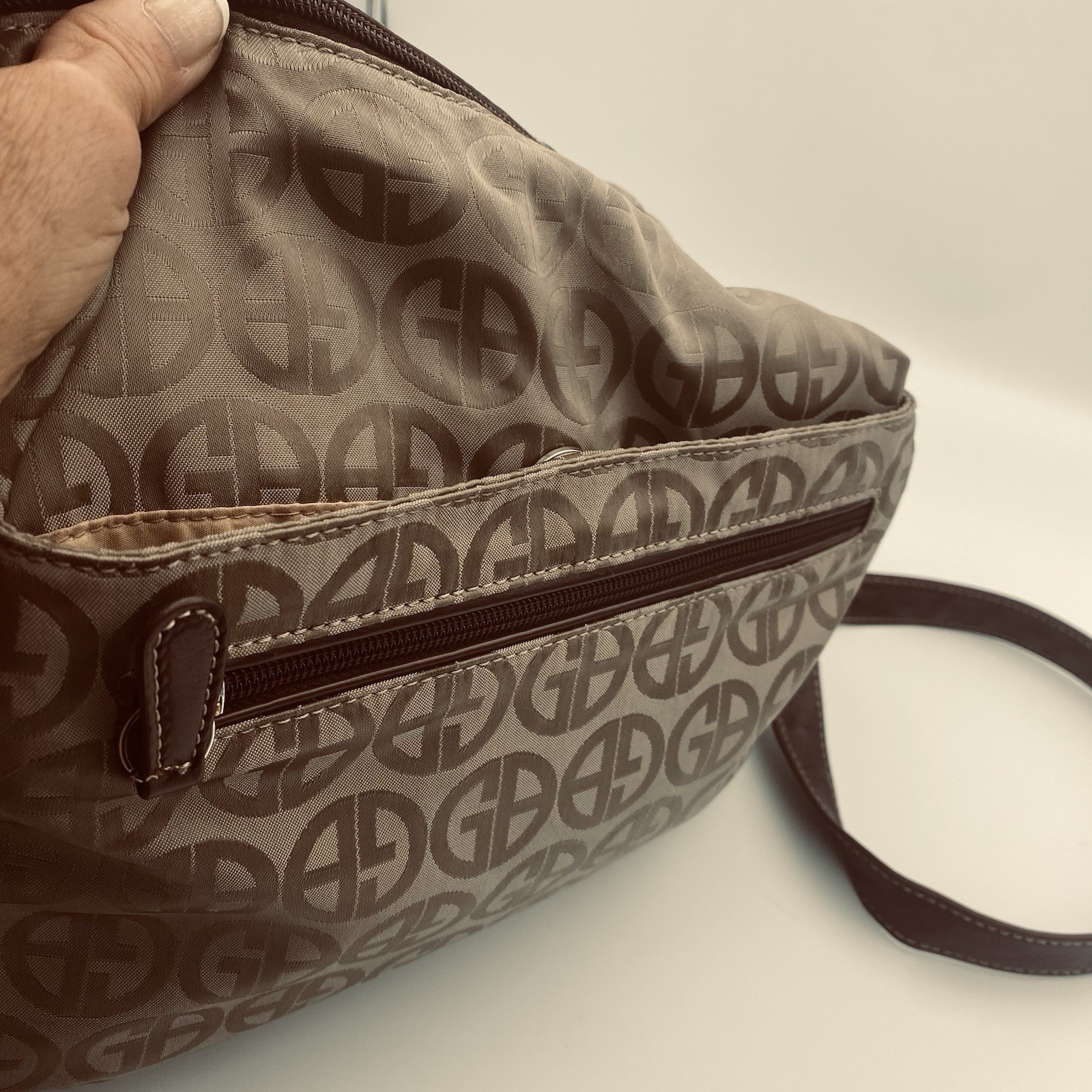 Giani Bernini Tan Nylon Multiple Compartment Sing… - image 4