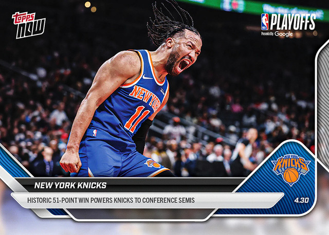 2025-26 Topps Now NBA 285 New York Knicks 51 Point Win to Semis Jalen Brunson