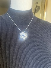 Swarovski Snowflake Pendant Necklace on 18  inches chain .