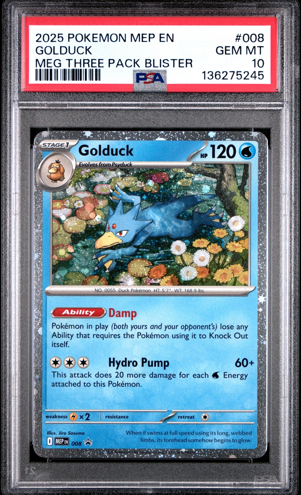 2025 POKEMON MEP EN-ME BLACK STAR PROMO #008 GOLDUCK PSA 10