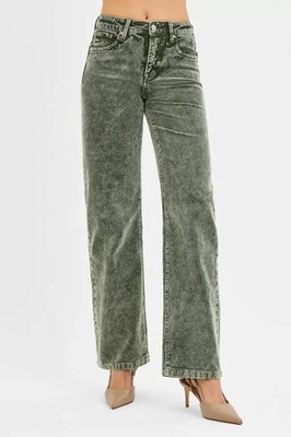 Trendsi Corduroy Pants Women's Tummy Control Straight Leg Casual Pants USA Ship