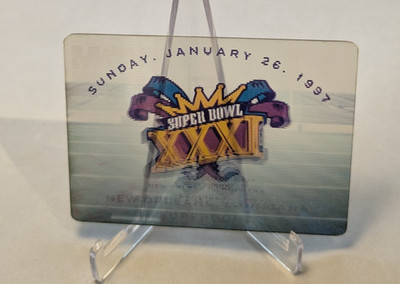 1997 NFL Motion Vision 3D Holo Card Super Bowl XXXI Patriots/Packers New Orleans