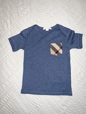 Burberry Blue Short Sleeve Nova Check Kids Shirt Size 4Y