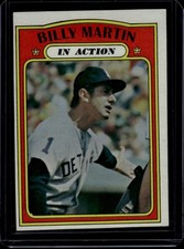 1972 Topps Baseball #34 Billy Martin In Action, Vg/Ex