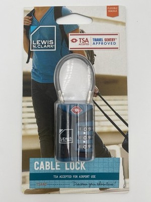 Lewis N. Clark TSA Accepted Travel Sentry Cable Lock 3-Dial TSA40BLU
