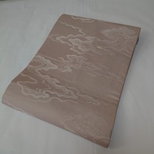 Vintage Nagoya Obi Silver Pinkish Running Water Pattern Japan