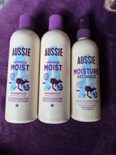 Image of Aussie Miracle Moist Shampoo x2 300ml Moisture Recharge Leave In Conditioner...
