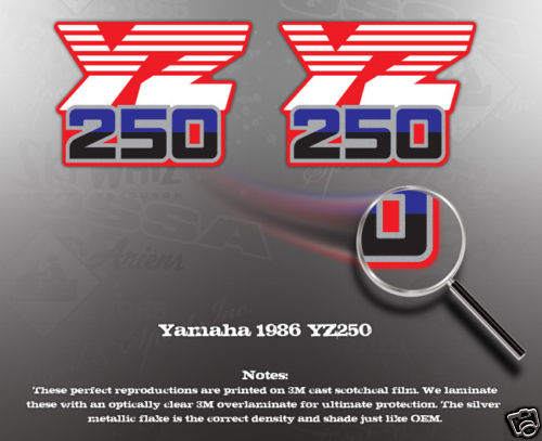 DC Plastics > 1986 > 1986 Yamaha YZ 250 Radiator Shroud Decals DC Plastics > 1986 > 1986 Yamaha YZ 250 Radiator Shroud Decals