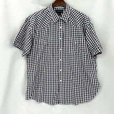 Panhandle Slim Pearl Snap Shirt Mens XL Rodeo Cowboy Plaid Western Blue Gingham