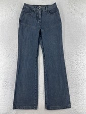 New York & Company Pants Women 2 Blue Denim Jeans Flared Mid Rise Cotton Blend