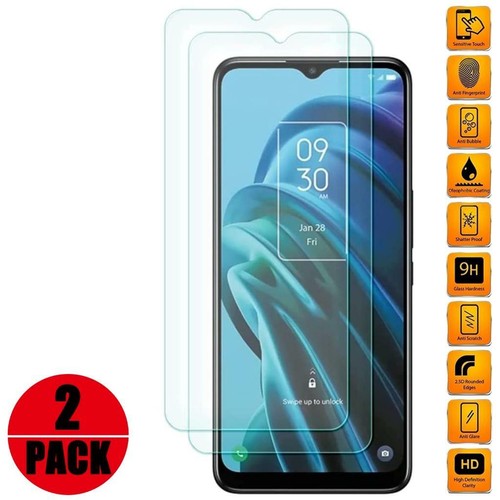 2Pack Premium Tempered Glass Film Screen Protector Saver For TCL 20 XE