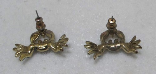 Pendientes perforados figurativos CANGREJO AZUL aurora boreal estrás tono dorado poste - Imagen 11 de 11