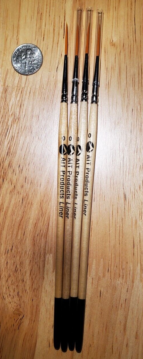 HQ SCRIPT LINER Paint Brushes Lot of 4 Handmade in USA FREE
