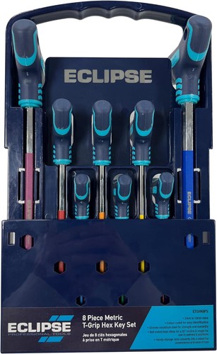 Eclipse Allen Key Set Ball-End 8PC T Handle Colour Coded 2-10mm ETGHK8PS - Picture 1 of 8
