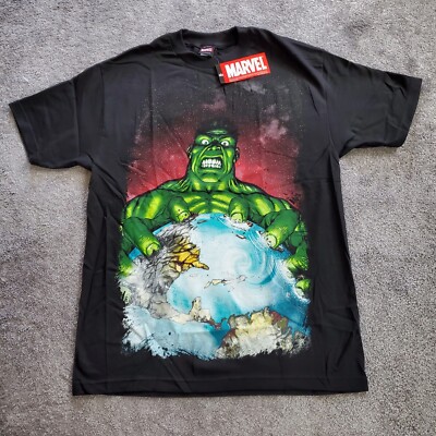 Vintage Hulk shirt Mens Large Black Marvel Mad Engine Comics Movie