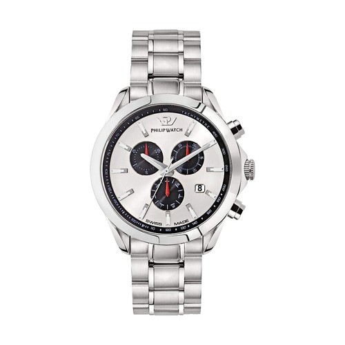 Ladies Philippe Pechard Silver Tone Modern Cuff Bracelet Analog