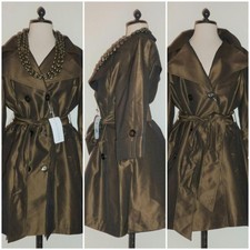 Artigiano Quirky Taffeta Trench - Size 18 - New With Tags