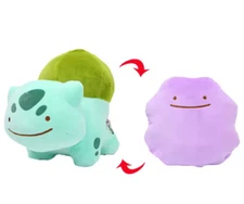 Ditto to Bulbasaur Pokemon Reversible Plushie/Stuffed Animal, Pikachu, Squirtle