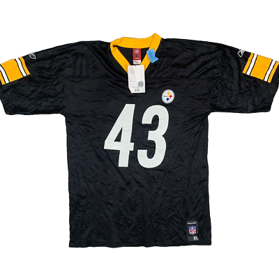 #ad NWT Troy Polamalu #43 Pittsburgh Steelers NFL Football Jersey Men#x27;s Size XL GBP 50.00