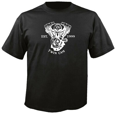 TWIN CAM T-SHIRT Motorcycle biker Harley 88 Street Wide Road Glide HD Dyna