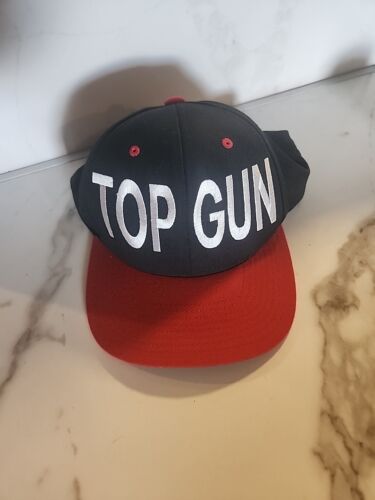 Vintage Top Gun Hat Maverick Snap Back Black Red … - image 1