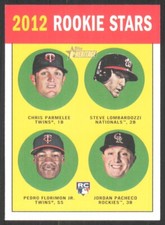 2012 Topps Heritage Chris Parmelee/Steve Lombardozzi Florimon Pacheco Rookie