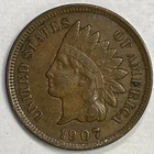 1907 Indian Head Cent Choice Extremely Fine XF+ Coin #5239