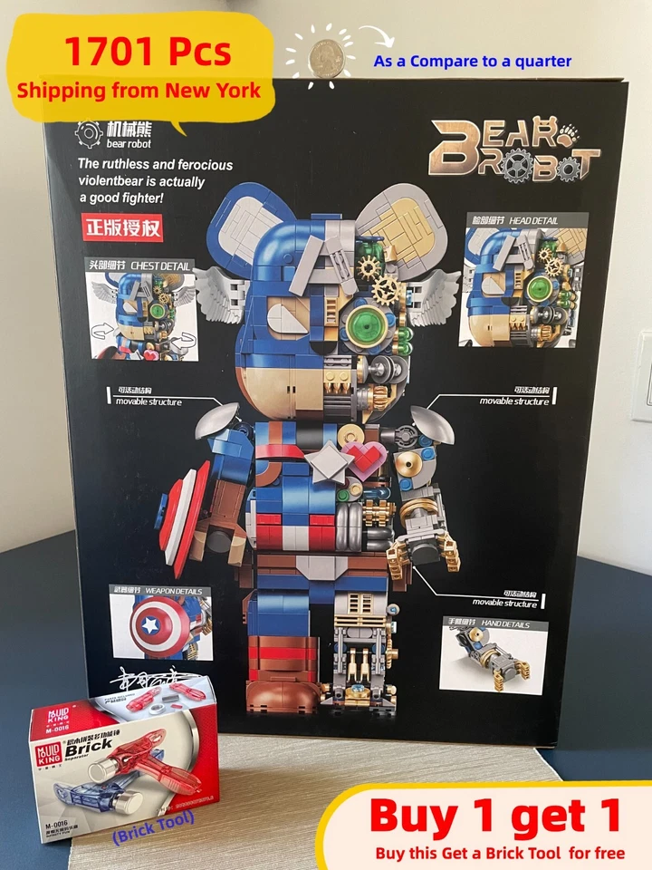 Captain America Marvel Building Blocks Robot national Building Kit day - Image 2 of 4