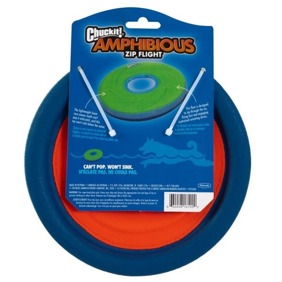 Chuckit! Zipflight - Dog Puppy Fetch Toy Game Frizbee Frisbee Play Medium 21cm - Image 2 of 4