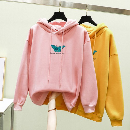 Donna Harajuku Felpa con Cappuccio Farfalla Ragazze Manica Lunga Pullover  Top | eBay