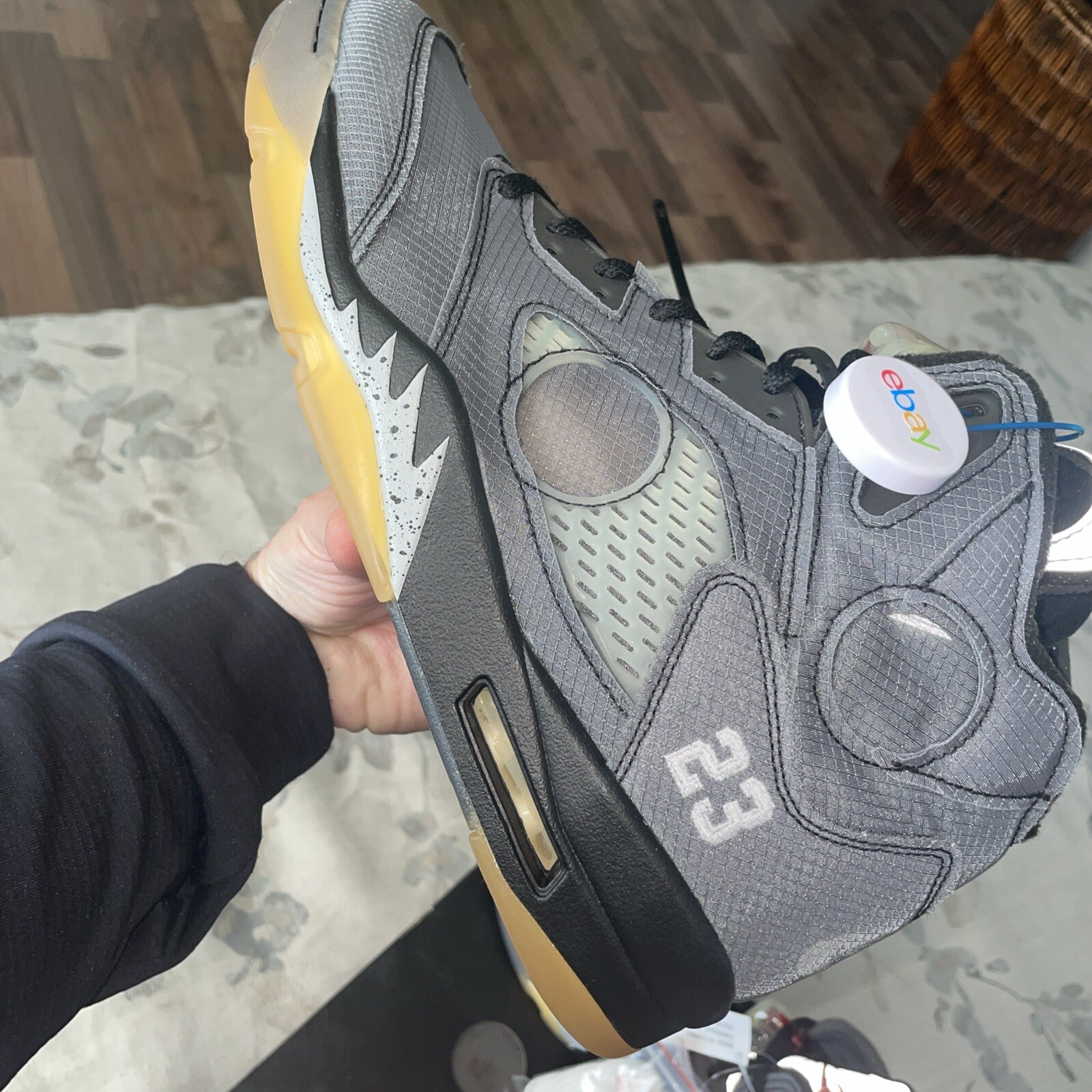 OFF WHITE X NIKE Nike Air Jordan 5 Retro SP x Off White Mid Muslin taglia 13 CT8480 001 NUOVISSIME