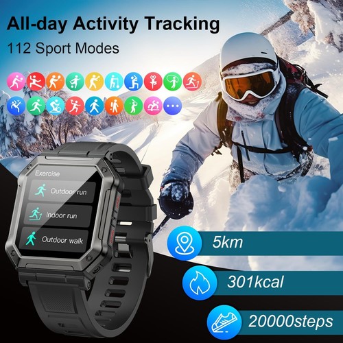 Sport Bluetooth Smartwatch Armband Blutdruck Herren Damen Fitness Tracker Uhr - Bild 12 von 18