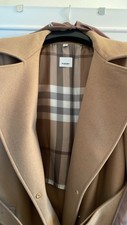 Burberry Designer Wool Cashmere Tailored Coat + Receipt For Authenticity