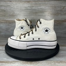 CONVERSE Women s CTAS LIFT HI Platform White Canvas Sneakers Size 5