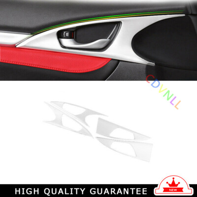 Inner Door Handle Bowl Cover Trim 4PCS For Honda Civic 2016-2021 Silver Titanium