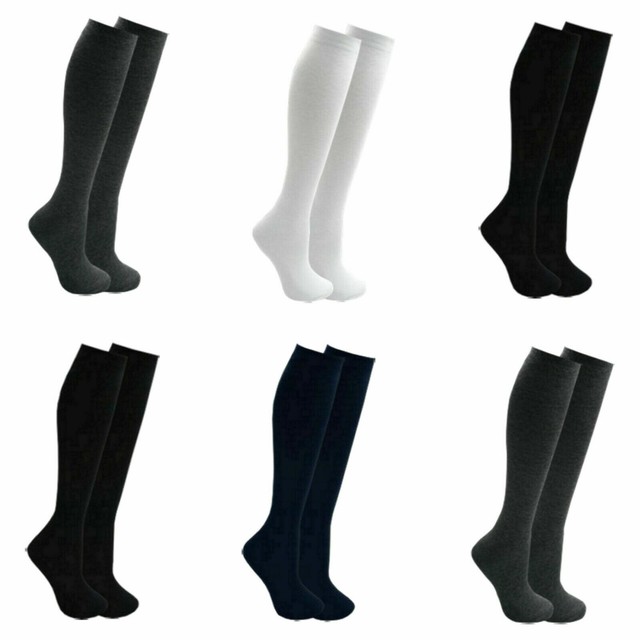 1 3 6 12 Pair Ladies Girls Long Cotton Knee High Uniform School Socks lot Sizes 1 3 6 12 Pair Ladies Girls Long Cotton Knee High Uniform School Socks lot Sizes