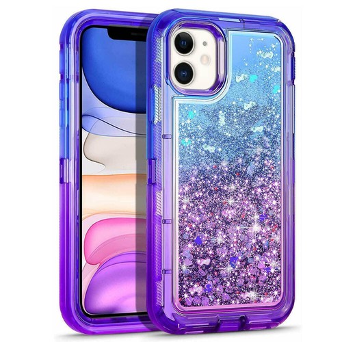For iPhone 14 Plus 13 12 11 Pro Max Liquid Gillter Shockproof Protective Case - Picture 19 of 20