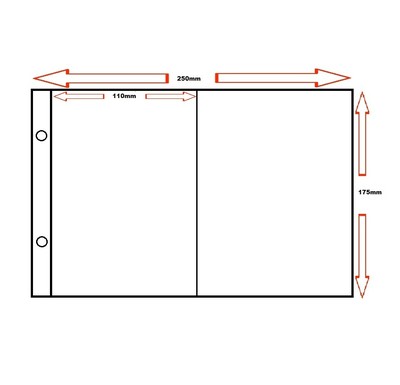 100 KUNSTSTOFFHÜLLEN FÜR GLEN POSTKARTENALBUM - 2 TASCHEN - ZUBEHÖR