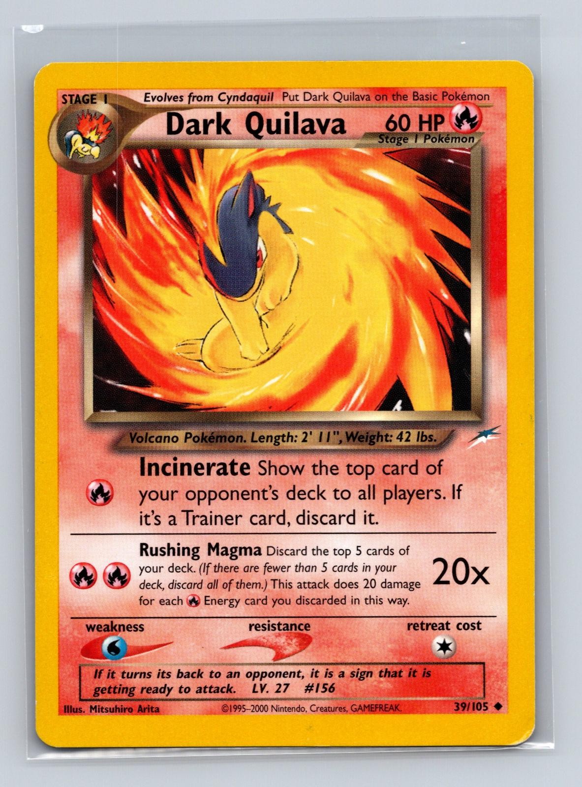 Dark Quilava 39/105 Uncommon Neo Destiny Pokemon Unlimited Damaged