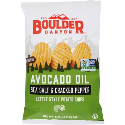 Boulder Canyon Avocado Oil Sea Salt Cracked Pepper Kettle Potato Chips