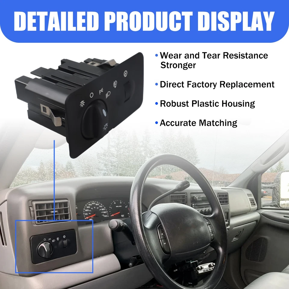 Novo interruptor de farol para 2002-2004 Ford F250 F350 F450 F550 2C3Z11654DAA  - Imagem 4 de 4