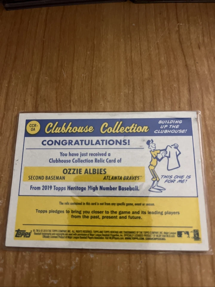 2019 Topps Heritage High Number CC Ozzie Albies GU Relic 23/99 Braves - Image 2 of 2