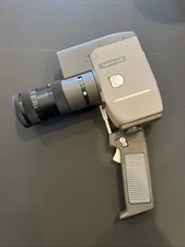 Vintage Canon Zoom 8 Movie Camera- Brown Leather Case- Trigger Grip- Works