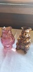 2 Toby Pitchers: Brown Glaze and Cranberry Glass With Handles — photo 2