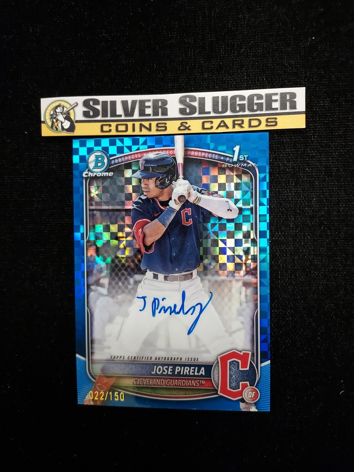 2025 Jose Pirela 1st Bowman Chrome Auto Blue XFractor /150 #CPA-JP Guardians