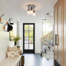 3-Lights Semi Flush Mount Ceiling Light Fixture, Farmhouse Light Fixtures, Ce...