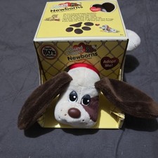 Pound Puppies Newborn Tan Brown Plush Puppy Diaper Birth Certificate VINTAGE